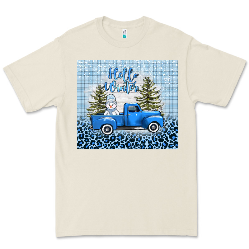 Hello Winter Snowman Truck Premium Tee by AdoDesignShop | Teevron