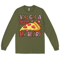 Army Green you got a pizza my heart Long Sleeve Tee - LillyAllenDesigns