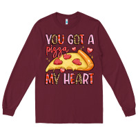 Burgundy you got a pizza my heart Long Sleeve Tee - LillyAllenDesigns