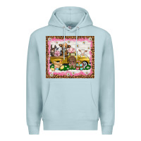 Blue Mist Easter Day with farm animals tumbler Premium Hoodie - HowdyJamesFarm