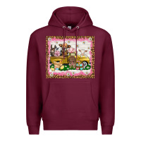 Burgundy Easter Day with farm animals tumbler Premium Hoodie - HowdyJamesFarm