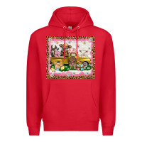 Red Easter Day with farm animals tumbler Premium Hoodie - HowdyJamesFarm