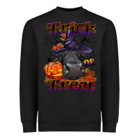 Black Trick Or Treat Black Angus Heifer Heavyweight Sweatshirt - LillyAllenDesigns