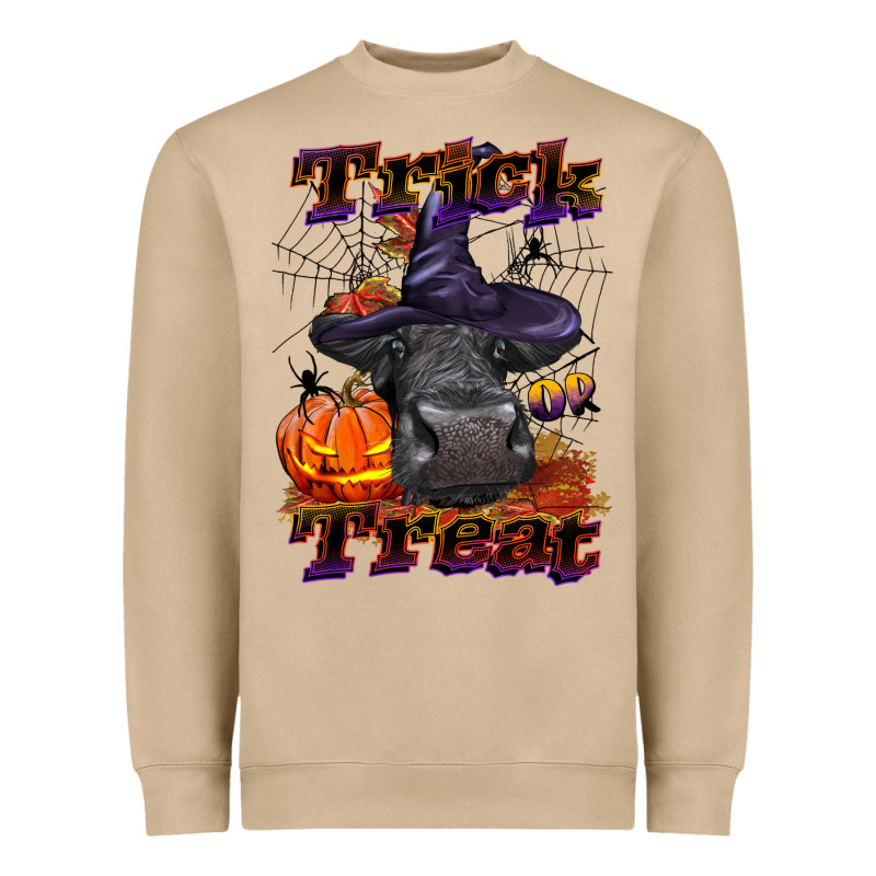 Trick Or Treat Black Angus Heifer Heavyweight Sweatshirt by LillyAllenDesigns | Teevron