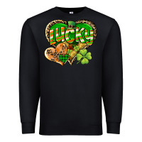 Black Lucky heart St. Patrick's Day Premium Sweatshirt - CowGirlArtShop