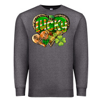 Charcoal Heather Lucky heart St. Patrick's Day Premium Sweatshirt - CowGirlArtShop