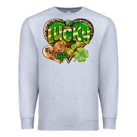 Heather Grey Lucky heart St. Patrick's Day Premium Sweatshirt - CowGirlArtShop