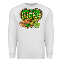 Oatmeal Heather Lucky heart St. Patrick's Day Premium Sweatshirt - CowGirlArtShop