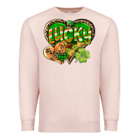 Pale Pink Lucky heart St. Patrick's Day Premium Sweatshirt - CowGirlArtShop