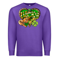 Purple Lucky heart St. Patrick's Day Premium Sweatshirt - CowGirlArtShop