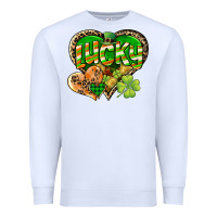 White Lucky heart St. Patrick's Day Premium Sweatshirt - CowGirlArtShop