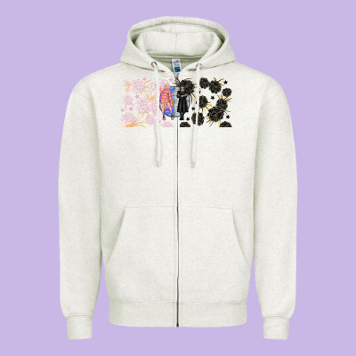 Gothic Girl And Colorful Girl Best Friends With Zipper Hoodie Designed By Tumblerdesignbyshophia