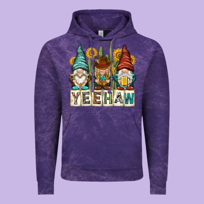 Yeehaw With Gnomies Vintage Hoodie Designed By Nancycooperartshop