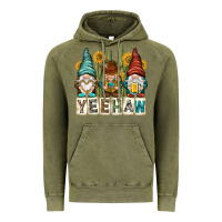 Vintage Olive yeehaw with gnomies Vintage Hoodie - NancyCooperArtShop