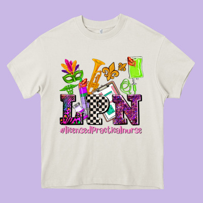 Mardi Gras Lpn Licensed Practical Nurse Heavy Core Tee Designed By Adodesignshop
