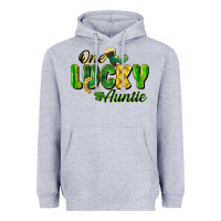 Heather Grey One Lucky Auntie St. Patrick's Day Heavyweight Hoodie - CowGirlArtShop