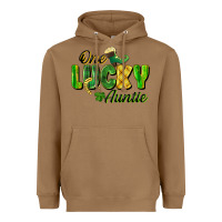 Toasted Coconut One Lucky Auntie St. Patrick's Day Heavyweight Hoodie - CowGirlArtShop