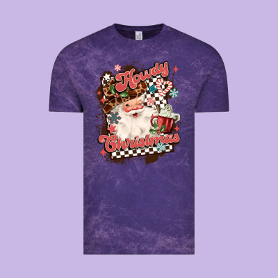 Western Howdy Christmas Vintage Tee Designed By Maliassmallbusiness