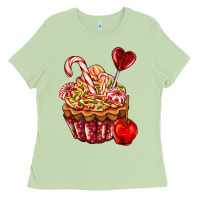 Matcha Christmas candy cupcake Ladies Tee - AdoDesignShop