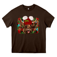 Chocolate Brown highland cow christmas Heavy Core Tee - JahusDesignShop