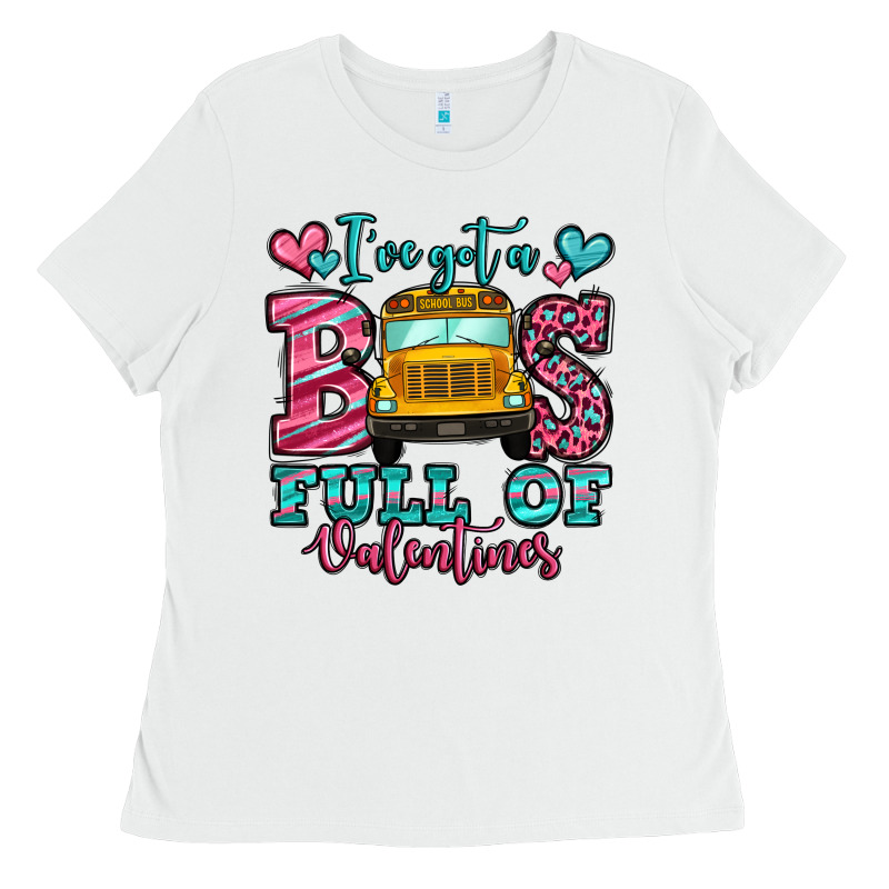 I've Got A Bus Full Of Valentines School Bus Ladies Tee by Jasminsmagicworld | Teevron