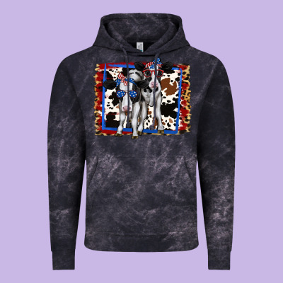 4th Of July Cows Holstein Cows Vintage Hoodie Designed By Jasminsmagicworld
