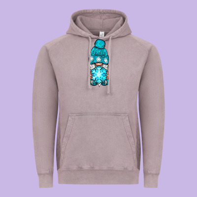 Winter Gnome With Snowflake Vintage Hoodie Designed By Nancycooperartshop