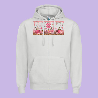 Cafecito Y Chisme Zipper Hoodie Designed By Tumblerdesignbyshophia