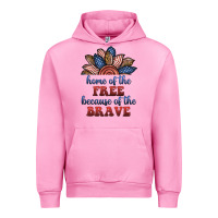 Fuchsia Pink home of the free because of the brave Urban Hoodie - BundleAndBundleShop