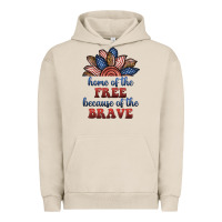 Pigment French Oak home of the free because of the brave Urban Hoodie - BundleAndBundleShop