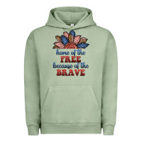Pigment Oil Green home of the free because of the brave Urban Hoodie - BundleAndBundleShop