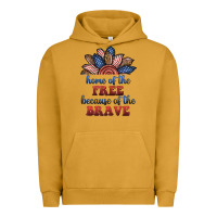 Pigment Peanut Butter home of the free because of the brave Urban Hoodie - BundleAndBundleShop