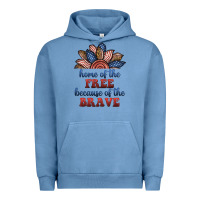 Pigment Pebble Blue home of the free because of the brave Urban Hoodie - BundleAndBundleShop