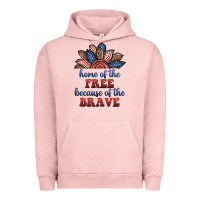 Pigment Salmon home of the free because of the brave Urban Hoodie - BundleAndBundleShop