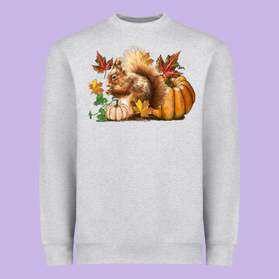 Fall Squirrel Heavyweight Sweatshirt Designed By Lillyallendesigns