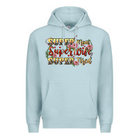 Blue Mist Super mom super wife super tired Premium Hoodie - CowGirlArtShop