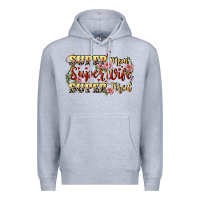 Heather Grey Super mom super wife super tired Premium Hoodie - CowGirlArtShop