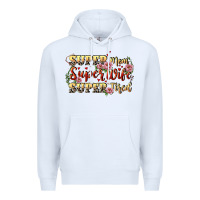 White Super mom super wife super tired Premium Hoodie - CowGirlArtShop