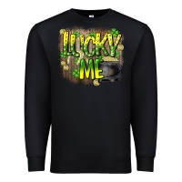 Black lucky me st. patricks day Premium Sweatshirt - HowdyJamesFarm
