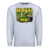 Heather Grey lucky me st. patricks day Premium Sweatshirt - HowdyJamesFarm