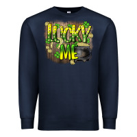Navy lucky me st. patricks day Premium Sweatshirt - HowdyJamesFarm