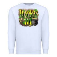 White lucky me st. patricks day Premium Sweatshirt - HowdyJamesFarm