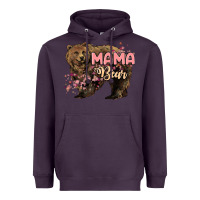 Plum Mama bear mother's day Heavyweight Hoodie - HowdyJamesFarm