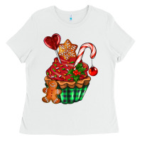 White christmas cupcake Ladies Tee - AdoDesignShop