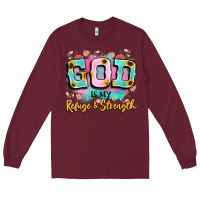 Burgundy god is my refuge and strength Long Sleeve Tee - LillyAllenDesigns