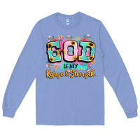 Colony Blue god is my refuge and strength Long Sleeve Tee - LillyAllenDesigns