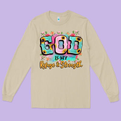 God Is My Refuge And Strength Long Sleeve Tee Designed By Lillyallendesigns
