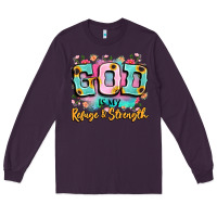 Plum god is my refuge and strength Long Sleeve Tee - LillyAllenDesigns