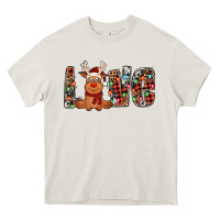 Cream love christmas reindeer Heavy Core Tee - Jasminsmagicworld