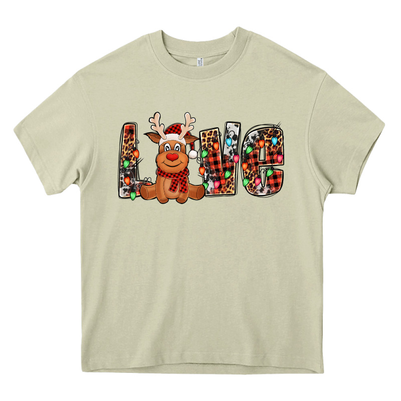 Love Christmas Reindeer Heavy Core Tee by Jasminsmagicworld | Teevron